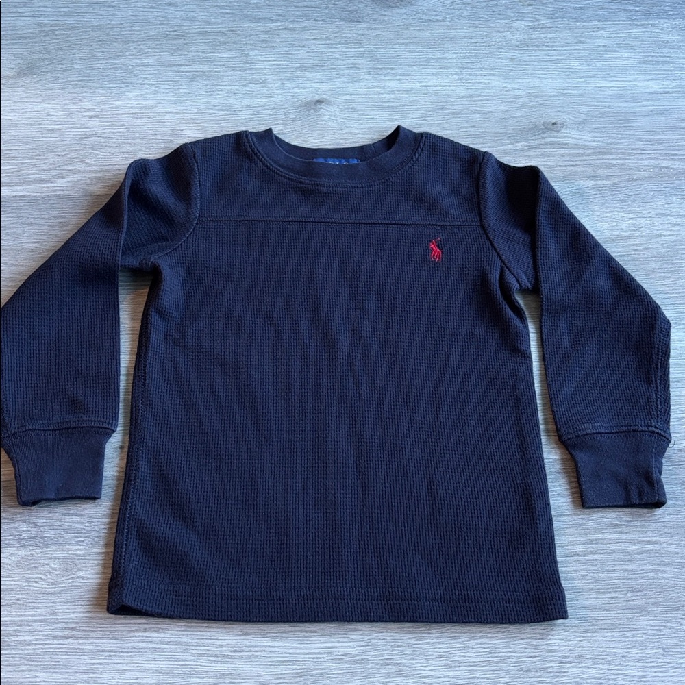 Ralph Lauren Polo Long Sleeve Tee Size 2T navy with red logo